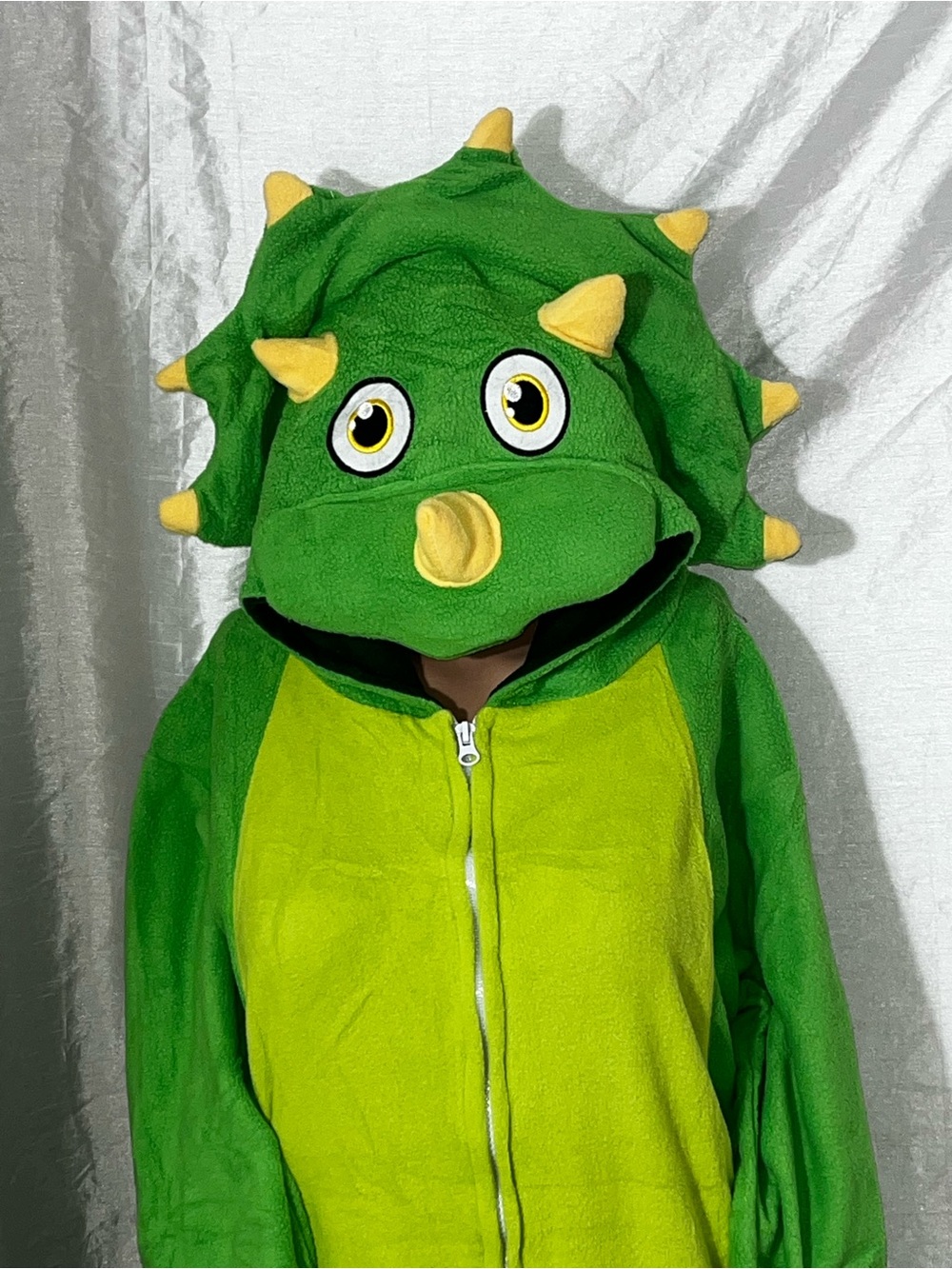 Green Women's Dinosaur  Hooded Onesie Jumpsuit - Picture 7 of 8
